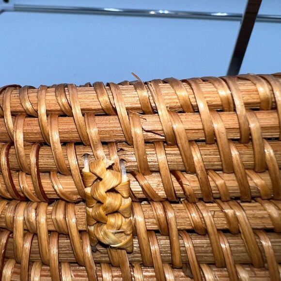 Vintage Handmade Wicker Basket and Leather Crossbody Bag - Picture 11 of 16